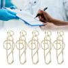 100Pcs Note Shape Paper Clips Innovative Cute Design Corrosion Resistant Gold Paper Clips for Office Home School Hospital