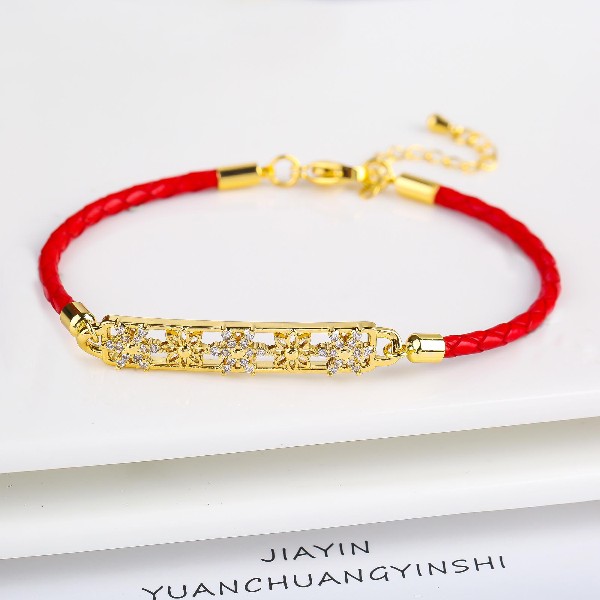 

High Quality Cubic Zirconia Rectangle Accessory Leather Rope Bracelet Luxury for Party Wedding Zircon Fine Gift Dropshipping