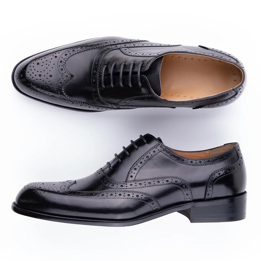 Fashion Fashion New Trend Oxford Shoe Mens Handmade Carving Craft Wedding Party Shoes Elegant Genuine Leather Lace Up Derby Shoes