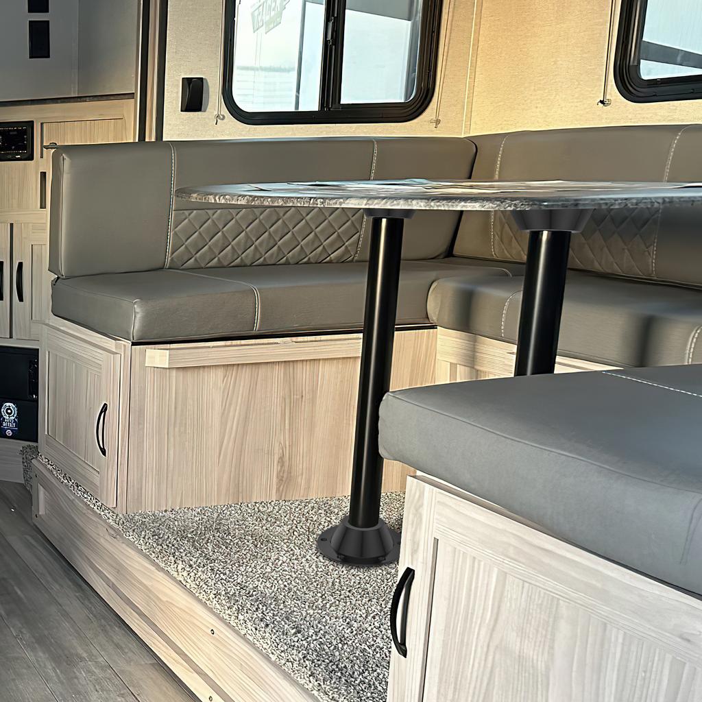 2Pcs Camper Table Leg Base Aluminium Alloy RV Pedestal Table Anti-rust RV Table Floor Mounting Base for RV Dinette Table