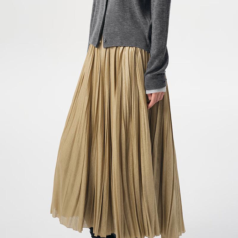 Broadcast Pleated A-Line Midi Skirt