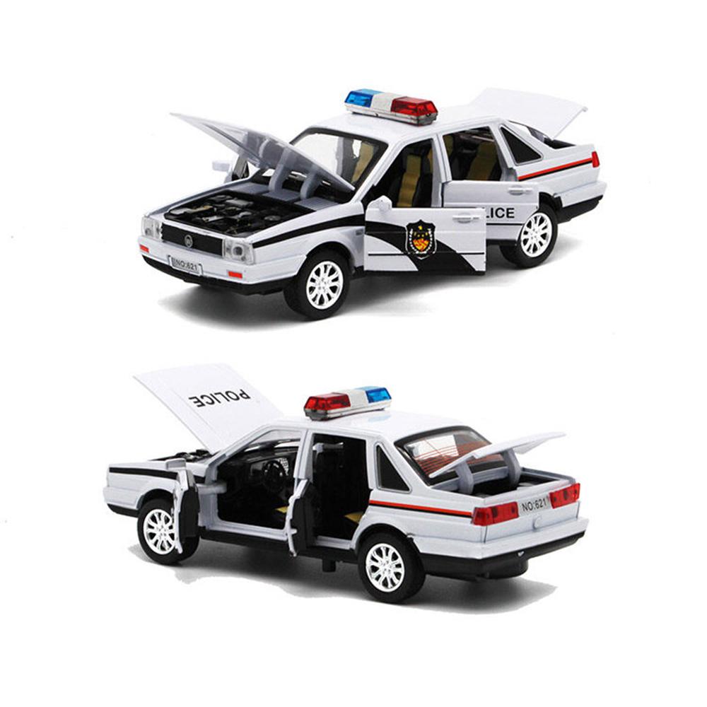 Policejní autíčko 1/32 Santana, autíčko z lehké slitiny, forma a autíčko, miniaturní model auta, dětské autíčko