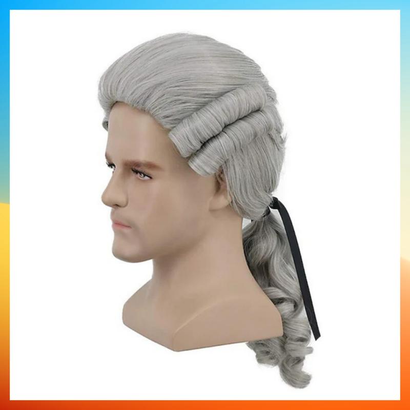 Evropská Módní Paruka Právníka Soudce Profesionální Kudrnatá Paruka