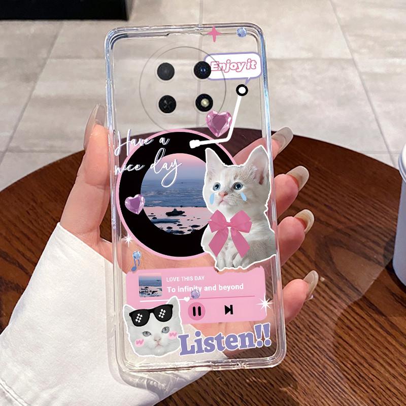Casing For Huawei Nova 14i Y91 12i 13i Case Fashion Cute Cat Cartoon Soft Silicone Back Cover Transparent TPU Phone Case
