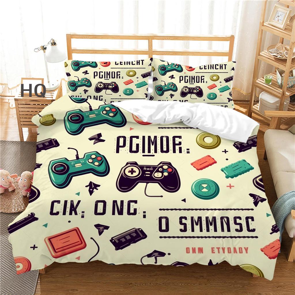 3D Digital Printed Bedding Set Game Machine Pattern Quilt and Pillow Case Set Single/Double Bed Full Size Home Decoration Bedding Set