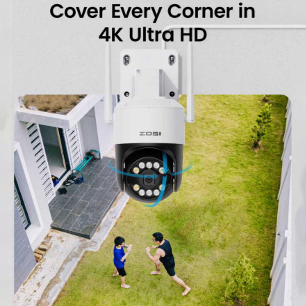ZOSI C2968W 8MP HD Camera Humanoid Tracking Two-way Talk APP Monitoring Outdoor Indoor Security Camera