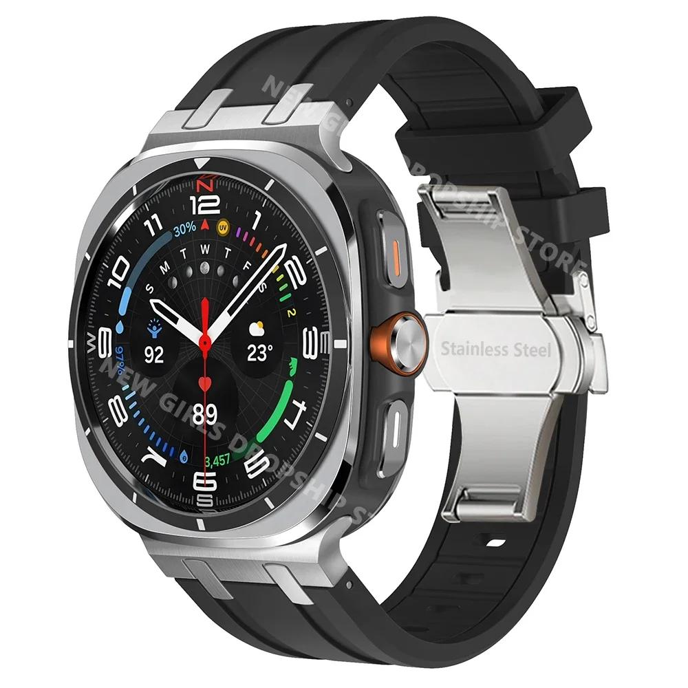 AP Silicone Loop Strap for Samsung Galaxy Ultra 47mm Luxury Men Sports Band for Samsung Galaxy Ultra Butterfly Buckle Watchband