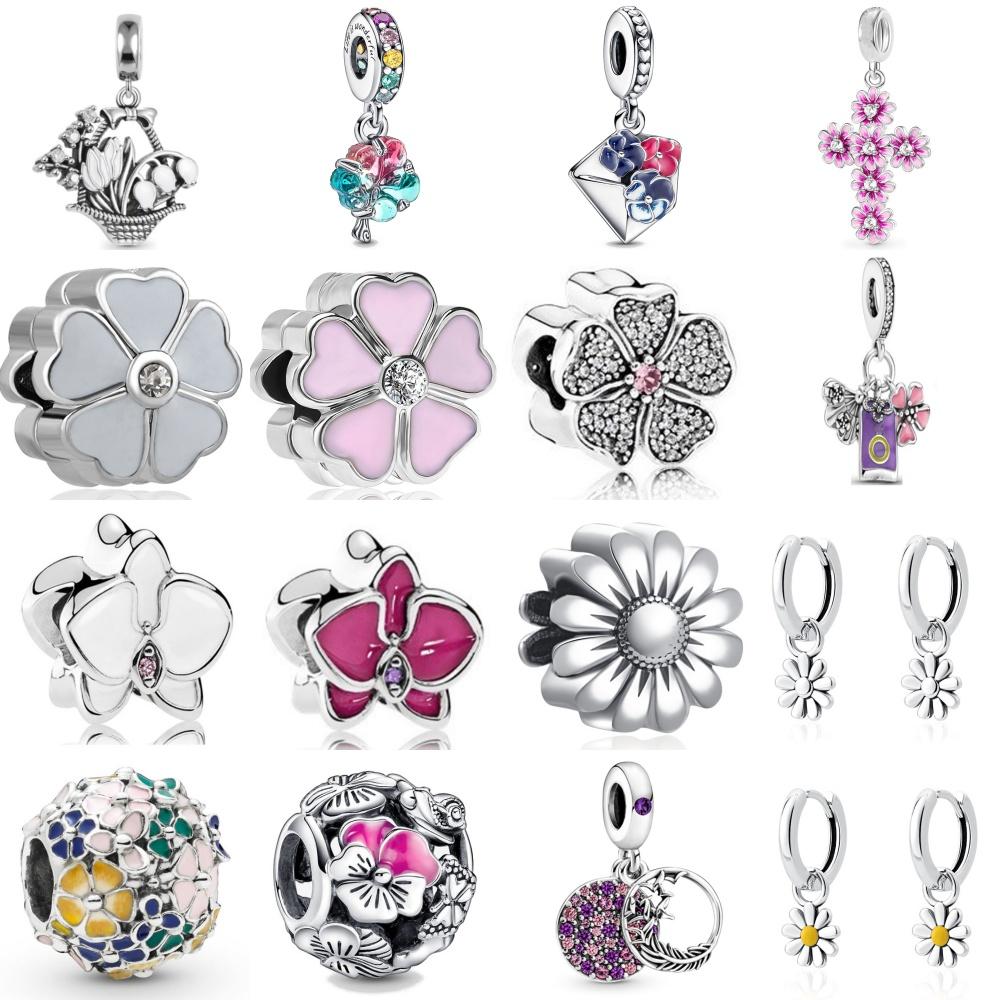 Brand New Copper Metal Daisy Butterfly Hanging Pendant Bead Component Spring Pendant Bead Component Compatible With Authentic Original Bracelet High