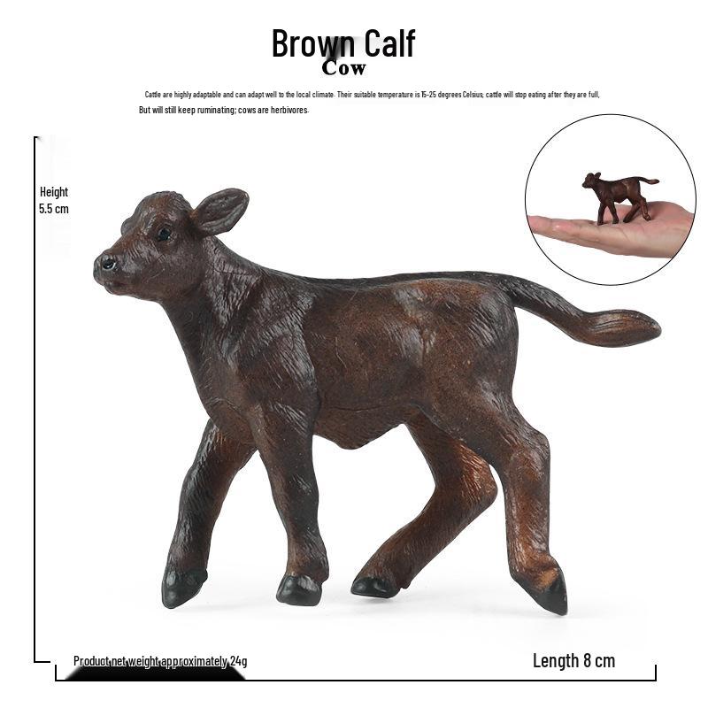 Children s Brown Calf & Dairy Cow Wild Animal Model Toy Set