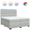 VidaXL Bed Slat Base and Mattress Light Grey 200x200cm Velvet, Bed, Platform Bed, Panel Bed 3293314