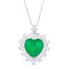 Cross Border Love Inlay Simulation Paraiba Pendant Emerald Necklace Jewelry
