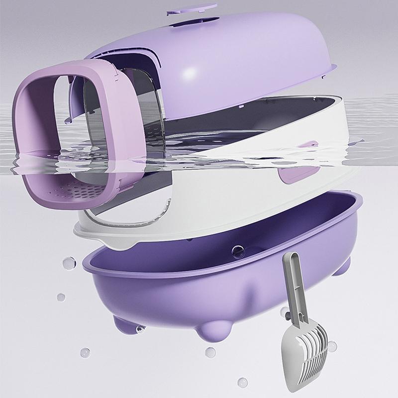 Geschlossene Katzentoilette, spritzwassergeschützt, geruchsisolierend, doppelt verwendbar, faltbares Design, bietet Platz für Katzen mit einem Gewicht von weniger als T