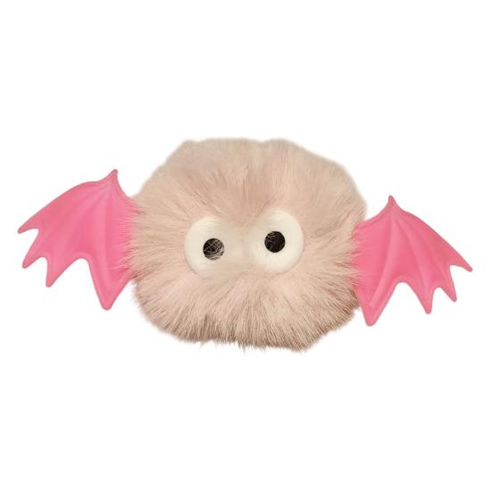 Holiday Gift for Men Halloween Bat Plush Keychain, Cute Devil Furry Pendant Funny Bag Decoration Keys, Vintage Silver Alloy Key Ring, Spooky