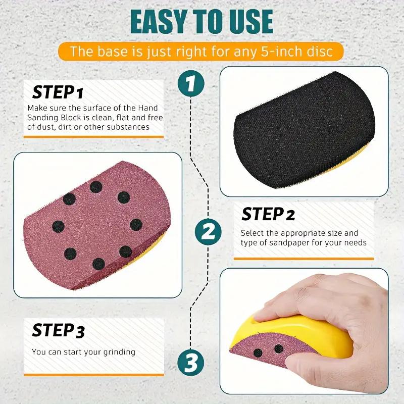 1Pc 5/6 Mouse Sandpaper Woodworking Hand Tools - Hook & Loop Hand Sanding Pad Furniture Hand Tools