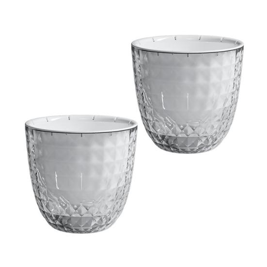 Yousheng Self Watering Flowerpot Visible Double Layer Planter with Wick Rope Self Watering Plant Pot for Indoor Plants Orchids Herbs