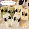 1 Pairs Plush Autumn Winter Cartoon  Dog Cute Fluffy Fuzzy Comfortable Floor Socks Coral Velvet Mink Socks