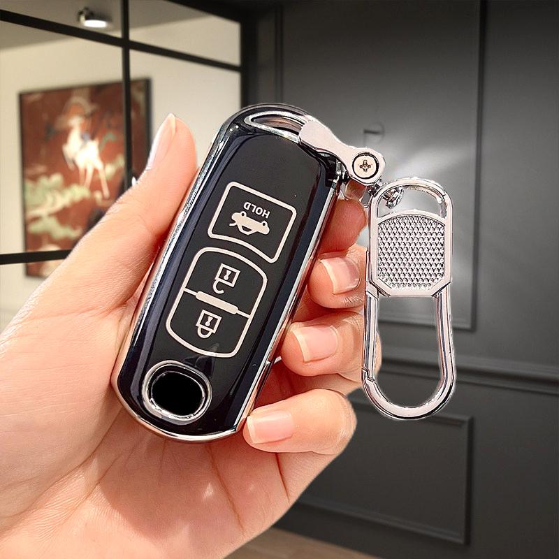 Silver Edge Tpu Car Key Case Keyless Shell Fob For Mazda Cx-3 Cx3 Cx-5 Cx5 Cx7 2 3 5 6 Bl Bm Gj Atenza Axela Demio Cx-9 Cx8