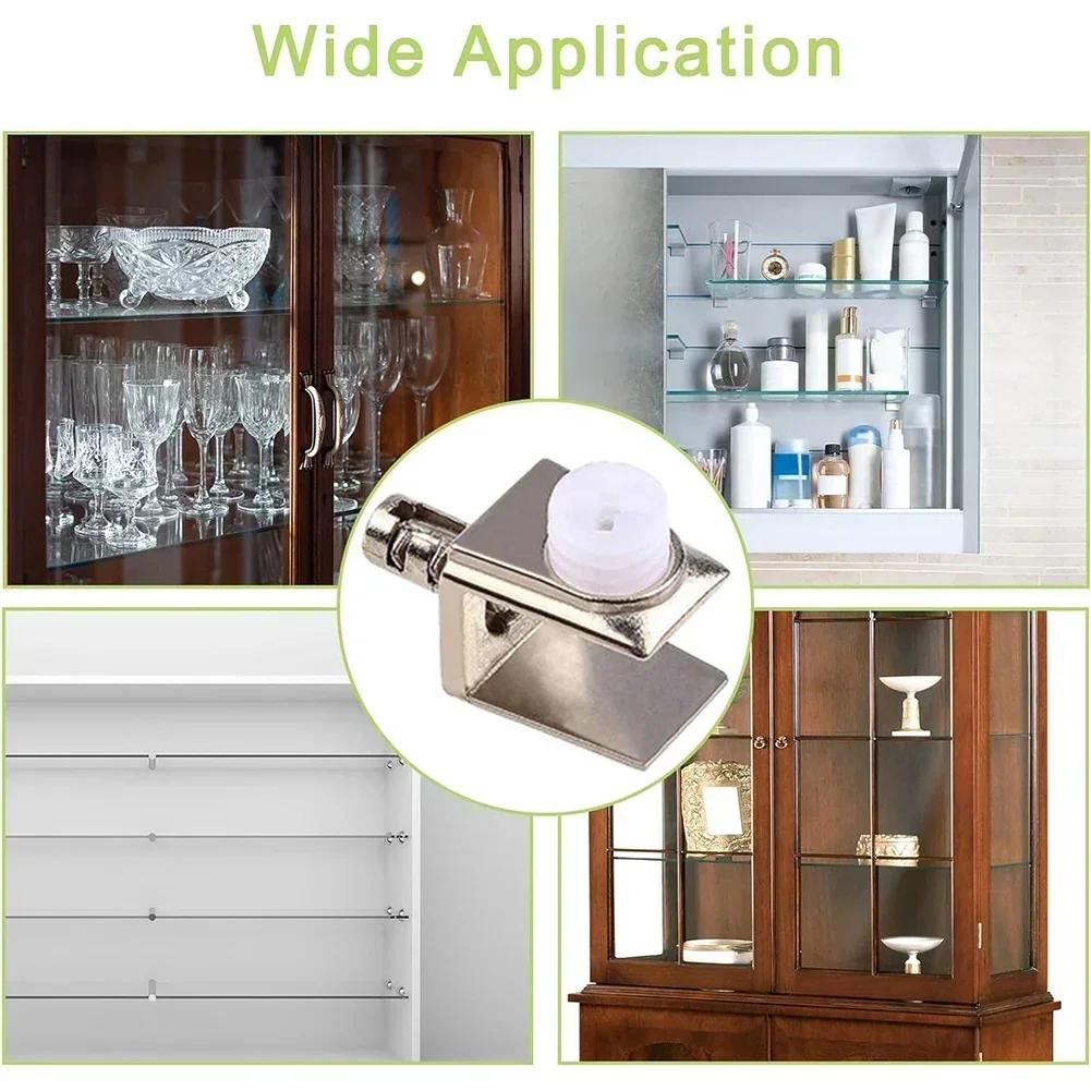 10 Stück Verstellbare Glasklemmen Glaswinkel mit Stift Wandmontierte Regalböden Zinklegierung Schichtplatte Glasklemme Regalhalter