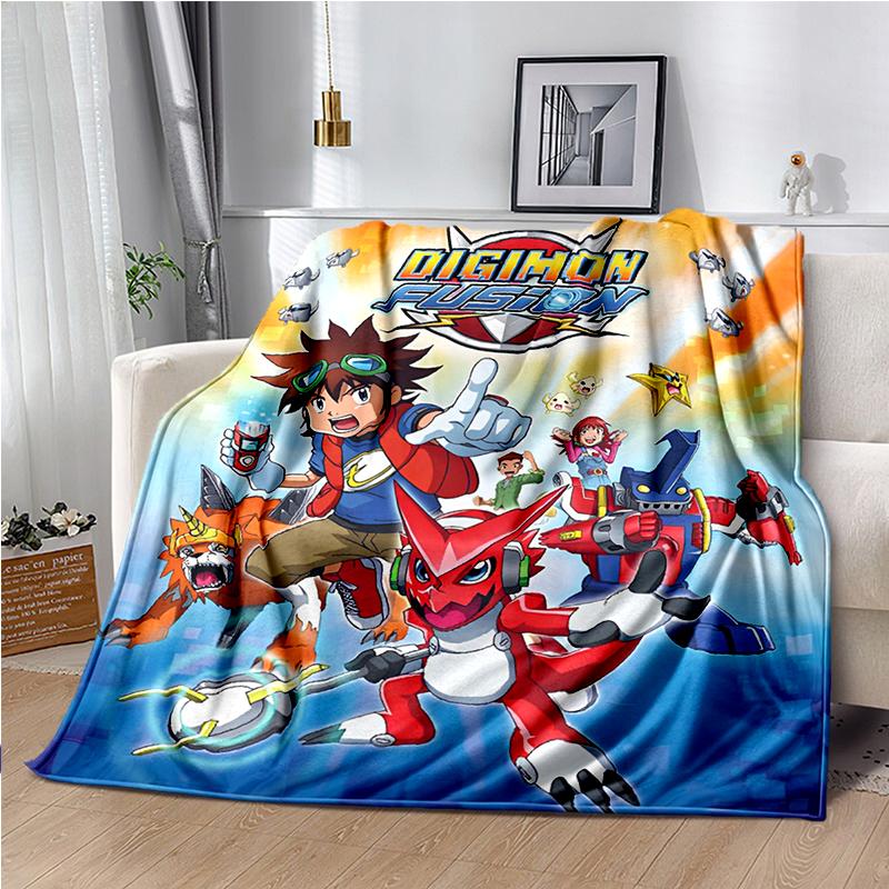 Di-gimon Cartoon Anime Throws Blanket Kids Super Soft Cute Blankt for Travel Couch Picnic Sofa Bed Flannel Blanket Birthday Gift