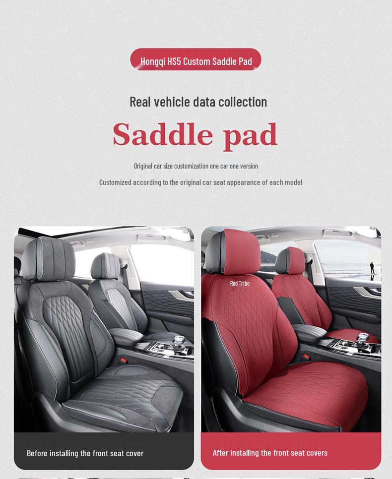 Hongqi HS5 All-Season Car Seat Cover Set - Universal Semi-Enclosed Suede Design