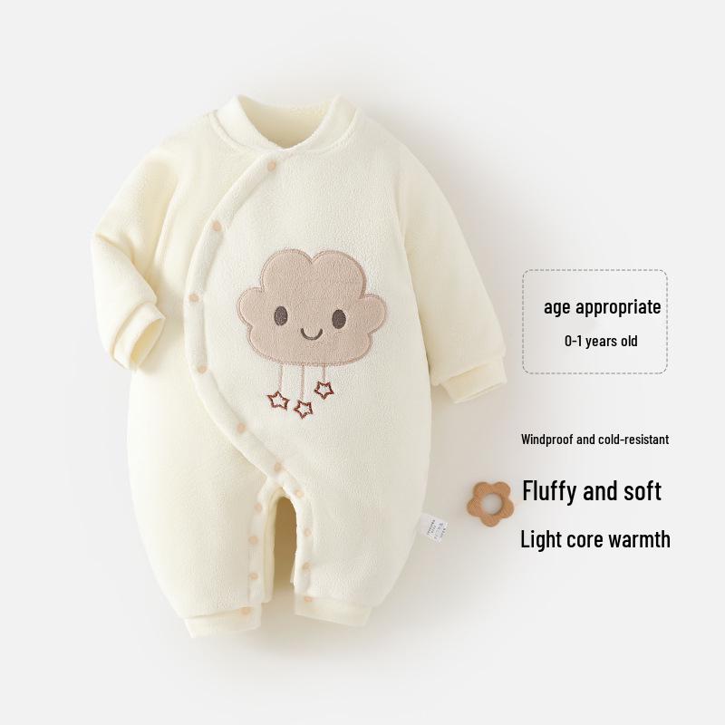 

Стёганый флисовый детский комбинезон - Осенне-зимний мультяшный ромпер для новорождённых 59cm (6-8 lbs)