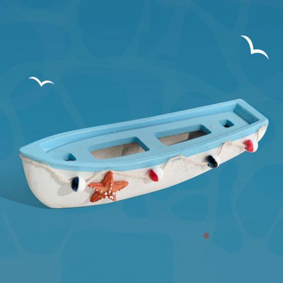 Modellino di Barca in Legno Oceanica Fatto a Mano Stile Spiaggia Rustica Statuetta Canoa Ornamento da Tavolo a Tema Nautico per Soggiorno Camera da Letto