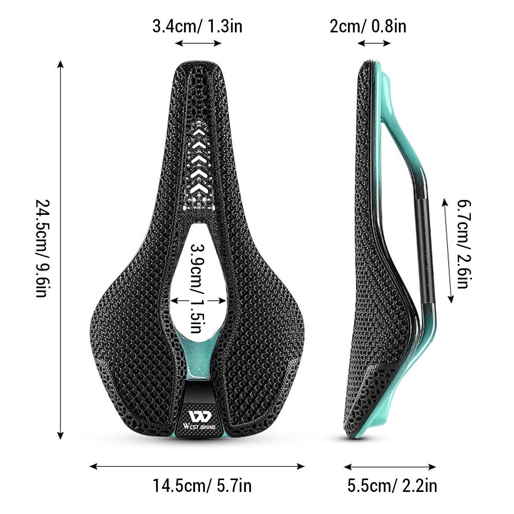 Carbon Fiber 3D Printed Bicycle Saddle Breathable Bike Saddle Ultralight Road Bike Seat