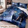 Custom Name Text 3Pcs Bedding Set Corpse Bride Emily Victor Duvet Cover And Two Pillowcases