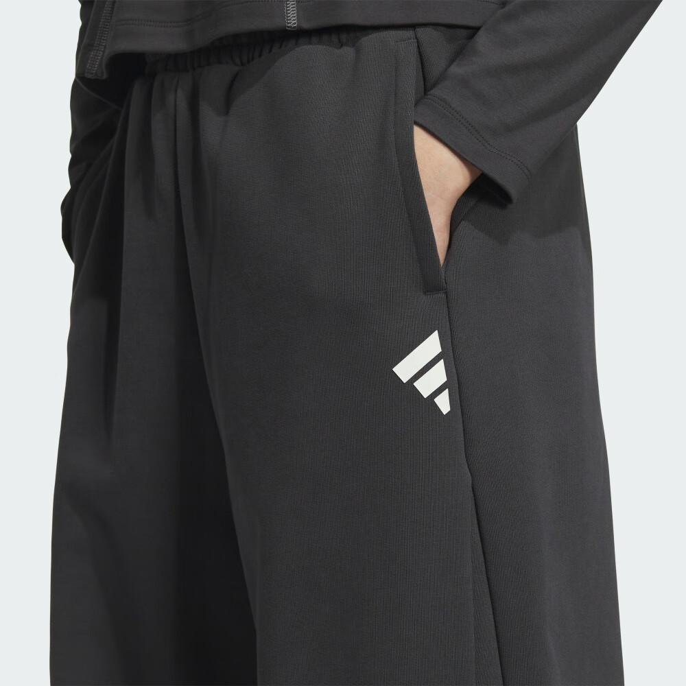 Adidas Loose Soft Comfortable Fashion Knitted Sports Pants Women Bottoms Black JY8072