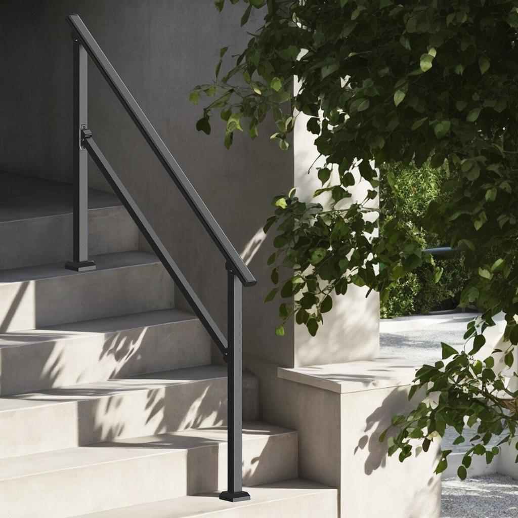4-5 Handrails for Outdoor for Seniors Porch Deck Black Square Tube Steel