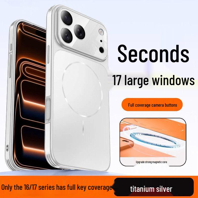 Apple iPhone 16/17 Pro Max Magnetic Case: Drop-Proof, Large Window, Four-Corner Protection