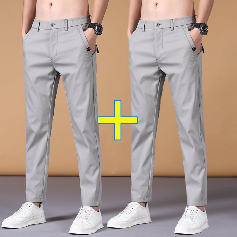 Streetwear Men's Fashion Casual Suit Pants Spring Autumn Solid All-match Slim Korean Male Clothing New Full Straight Trousers 38