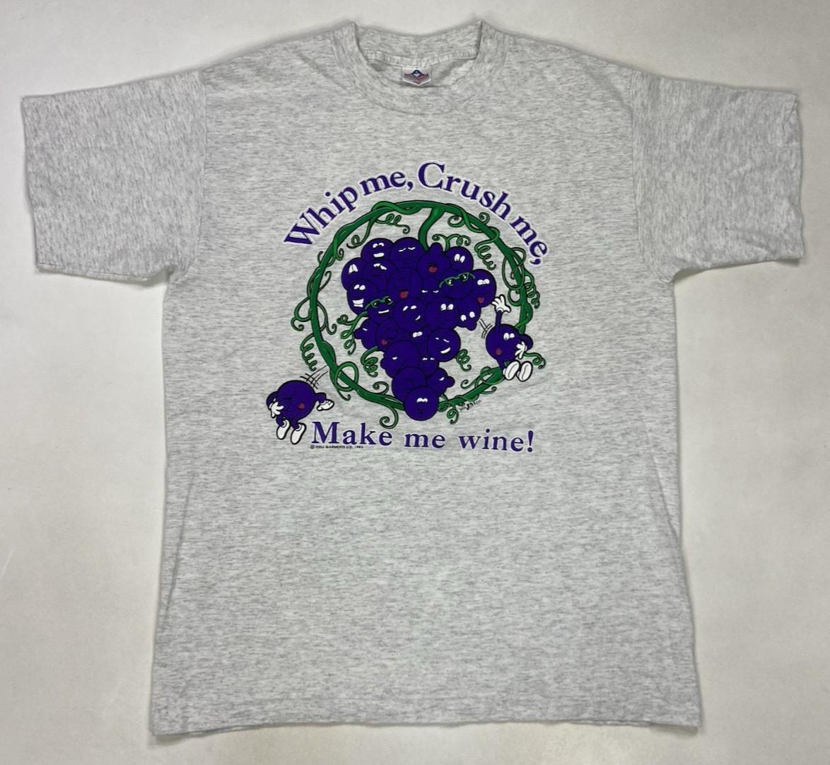 VINTAGE Whip Me Crush Me Make Me Wine Grape T-shirt Men Large 90s Single Stitch XXXXL