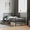 VidaXL Metal Bed Frame with Headboard/Footboard Black 80x200 Cm 374446