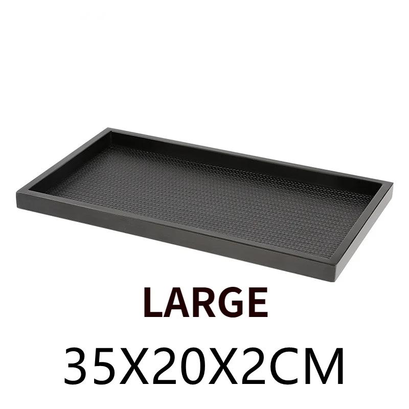 Rectangular Solid Wood Pallet Black Beige Leather Tray Home Soft Decoration Aroma Storage Tray Living Room Entryway Organizer