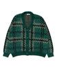 WEGO Velvet Mohair Pattern Long Korean Perfect for and Size Green Men's Cardigan, Sleeve, Casual, Check, Spring, Autumn, Winter, M, Check, Gift.