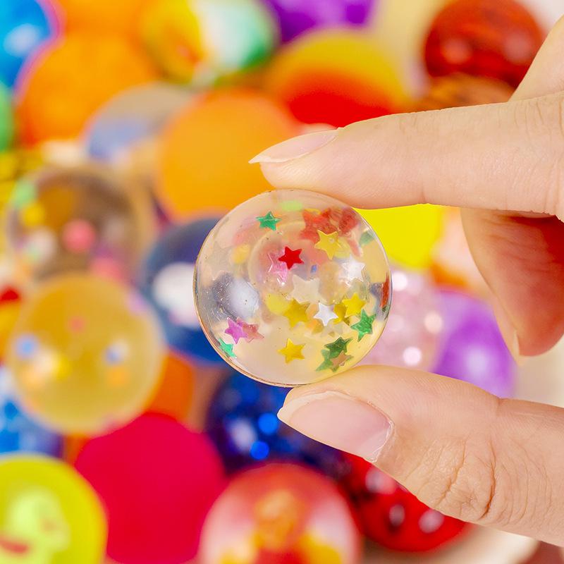 32mm Colorful Transparent Bouncy Ball for Children's Creative Play - Floating Solid Gashapon Machine Small Gift