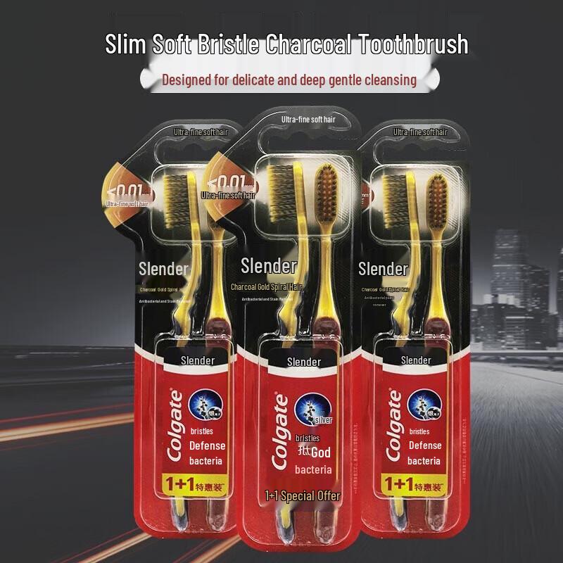 Colgate Slim Soft Charcoal Toothbrush Family Pack