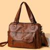 Fashion Vintage Faux Leather Handbag Women's Vintage Shoulder Crossbody Bag Multiple Pockets Work Shopping and Meeting Friends Ladies' Holiday Gifts