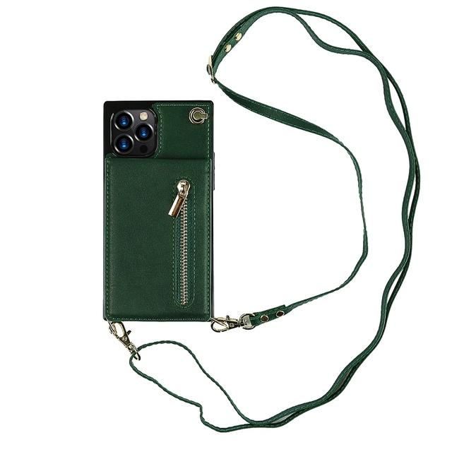 

Вертикальный флип-кожаный чехол для Iphone 14 13 11 12 Pro Xs Max Mini Xr X 6 6s 7 8 Plus с отделениями для карт на молнии, ремешок через плечо For iPhone14 Pro Max