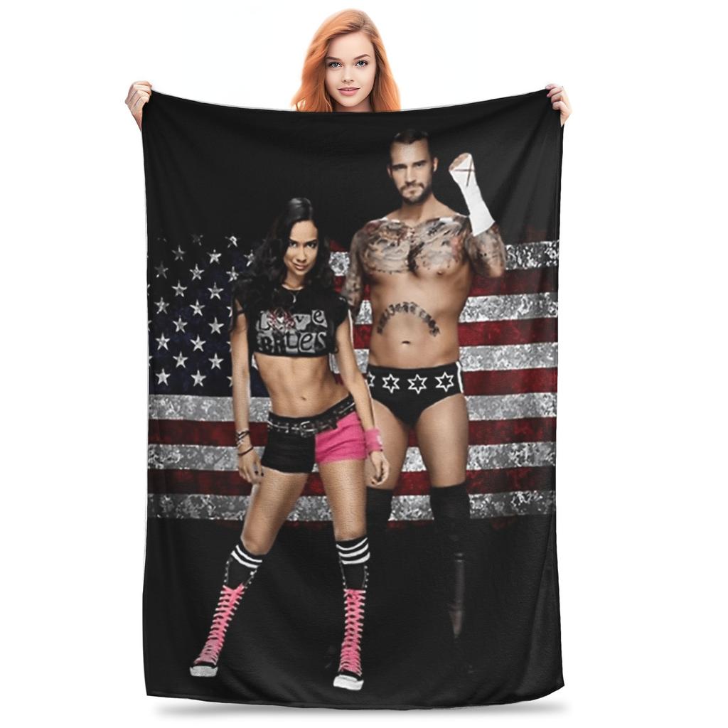 AJ Lee Wrestling Divas  Bedding Throws  Flannel Bedspread For Living Room Aesthetic Sofa Bed Cover