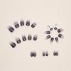 24 Pieces Gradual Change Gemstone Bright Galaxy Short Ballet Wear Armor Diamond Bow Cat Eye Manicure