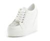 Fashion Women Sneakers Wedding Rhinestone Casual Platform Trainers White Mesh Shoes 11CM Heels Breathable Woman Height Increasing Shoes