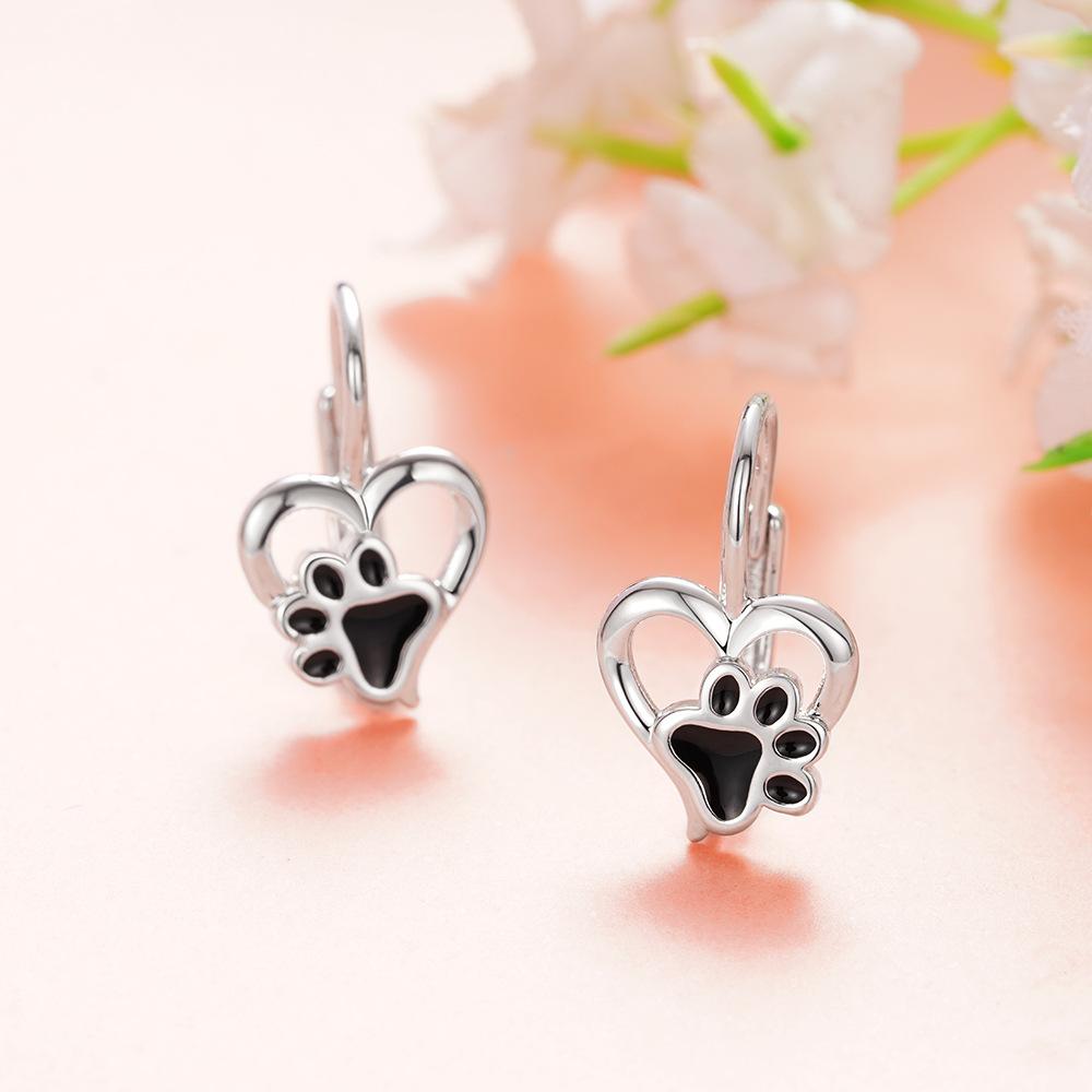 Love Cat Claw Earrings Female, Dripping Oil Cute Sweet Earrings, Daily Matching Exquisite Jewelry