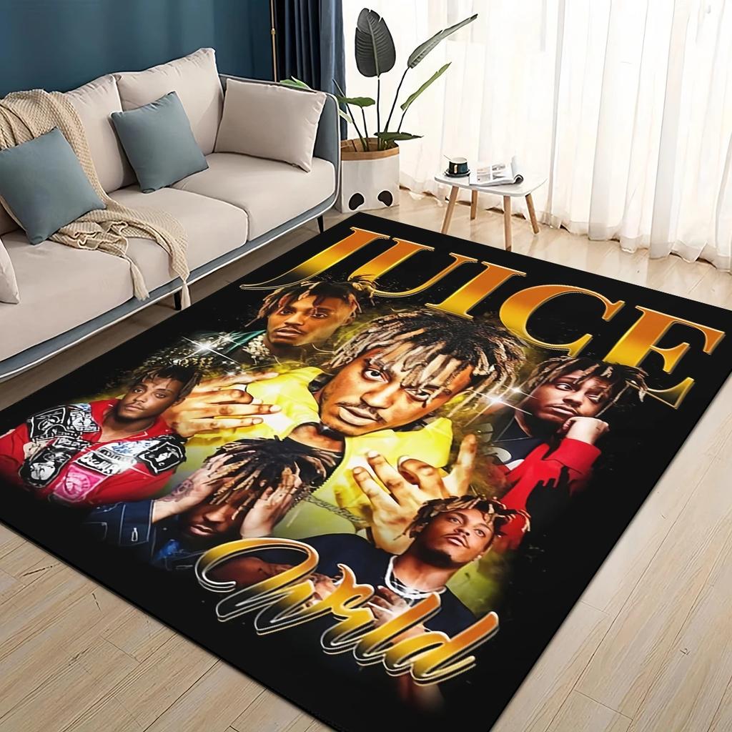 HD Juice WRLD 999 3D Legend Rapper Star Rug Carpet for Living Room Bedroom Home Decor,kids Play Non-slip for Sofa Doormat