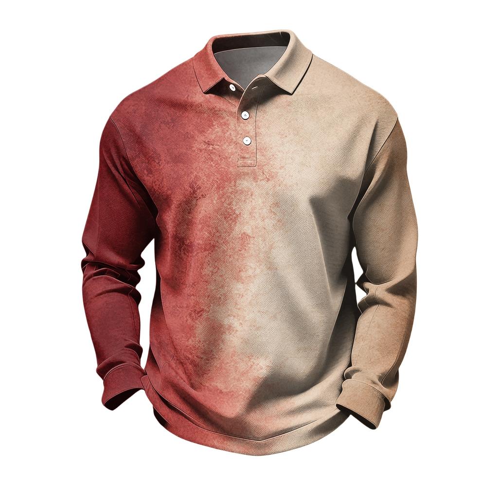 Men's Casual Long Sleeve Quick Dry Mesh Golf Shirt with Halloween Print