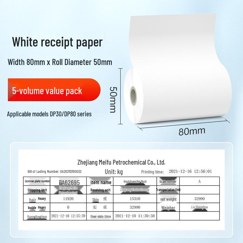 Detong DP30S Colorful Thermal Receipt Paper for Cash Registers (Blue, Red, Yellow)