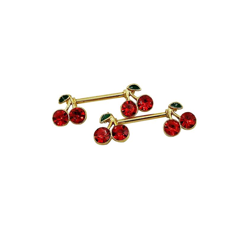 1 stk Søt Kirsebær Zirkon Brystring For Kvinner Kroppspiercing Smykker Sexy Metall Nippelring Brystpiercing Ornament