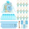 12 Sets Baby Shower Favors For Girl Boy Footprint Keychains Gifts With Bottle Lollipop Organza Bags And Thank You Tags