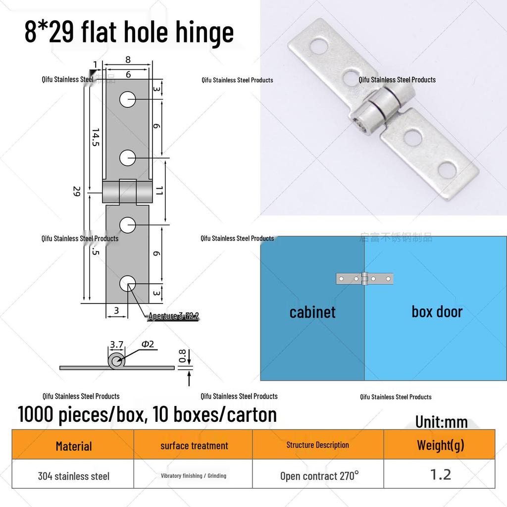 304 Stainless Steel Mini Hinge for Small Cabinets, Jewelry Boxes, and Crafts